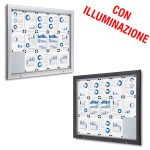 Bacheca da esterno led 15xa4 con certificazione IP56 e apertura a ribalta disponibile in grigio gotico e silver
