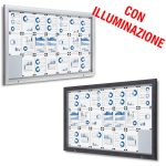 Bacheca da esterno led 21xa4 con certificazione IP56 e apertura a ribalta disponibile in grigio gotico e silver