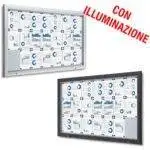 Bacheca da esterno led 21xa4 con certificazione IP56 e apertura a ribalta disponibile in grigio gotico e silver