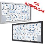 Bacheca da esterno led 27xa4 con certificazione IP56 e apertura a ribalta disponibile in grigio gotico e silver