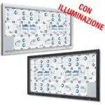 Bacheca da esterno led 27xa4 con certificazione IP56 e apertura a ribalta disponibile in grigio gotico e silver
