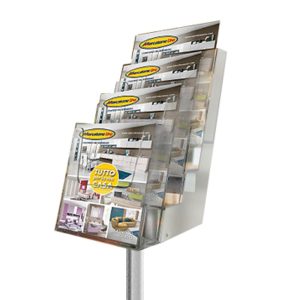 Tasca di ricambio formato 4 x A5 per portadepliant a piantana (SLV02) – Image 1