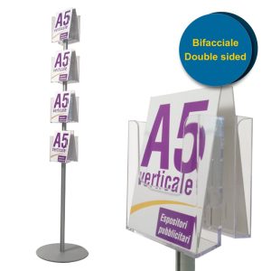 Espositore portadepliant bifacciale a 8 tasche A5 EASY - immagine 1