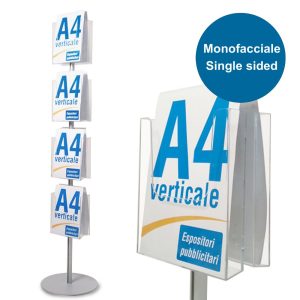 Espositore portadepliant monofacciale a 4 tasche A4 EASY – Image 1