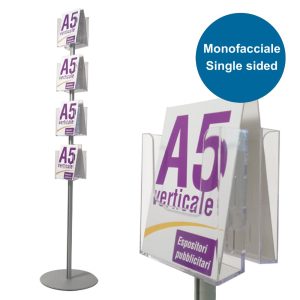 Espositore portadepliant monofacciale a 4 tasche A5 EASY – Image 1