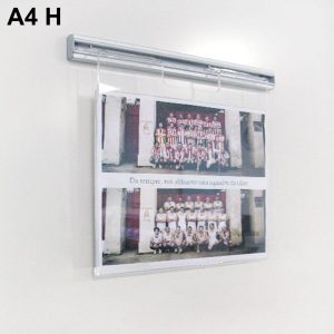 Portavvisi con barra di supporto a parete "Economy" 1 tasca A4 orizzontale – Image 1