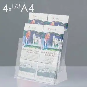 Desk brochure holder with 4 pockets 1/3 of A4 on 2 levels - Image 1