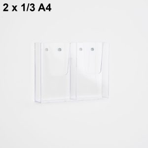 Portadepliant da parete 2 tasche 1 3 di A4 affiancate