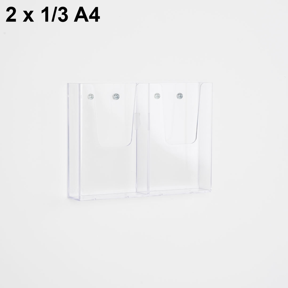 Portadepliant da parete 2 tasche 1 3 di A4 affiancate