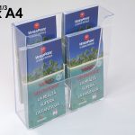 porta depliant da parete 4 tasche 1 3 di a4 verticale su due livelli