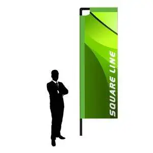 Bandiera pubblicitaria rettangolare H 400 completa di stampa
