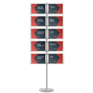 Espositore a pavimento con 10 tasche A4 orizzontali - immagine 1