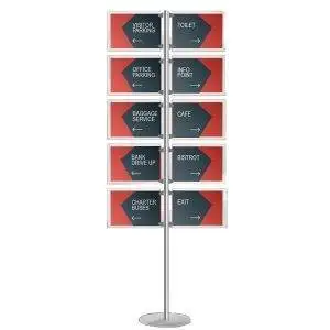 Advertising floor display stand with 10 horizontal A4 pockets - Image 1