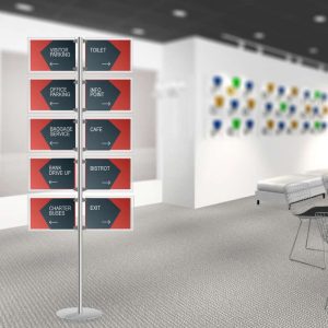 Espositore a pavimento con 10 tasche A4 orizzontali - immagine 2