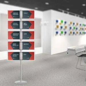 Advertising floor display stand with 10 horizontal A4 pockets - Image 2