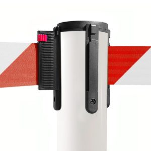 Colonnina segnapercorso TENDILINEA BIANCO con nastro rosso/bianco di 3 metri – Image 2