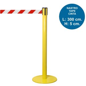 TENDILINEA GIALLO stanchion with 3 meter red/white tape - Image 1