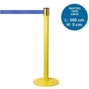 TENDILINEA GIALLO stanchion with 3 meter blue tape - Image 1