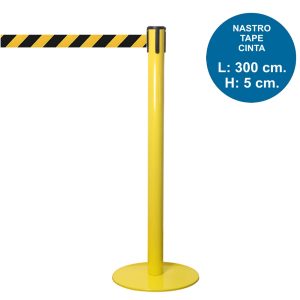 TENDILINEA GIALLO stanchion with 3 meter black/yellow tape - Image 1