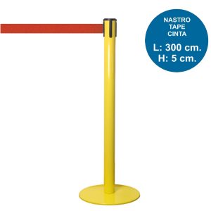 TENDILINEA GIALLO stanchion with 3 meter red tape - Image 1