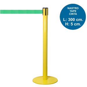 TENDILINEA GIALLO stanchion with 3 meter green tape - Image 1