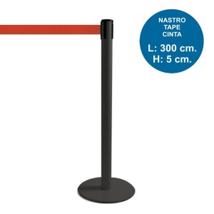 TENDILINEA NERO stanchion with 3 meter red tape - Image 1