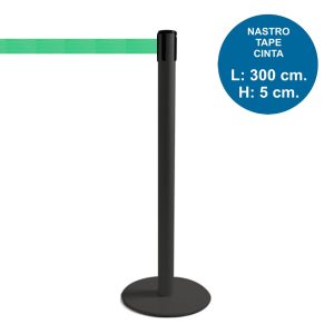 TENDILINEA NERO stanchion with 3 meter green tape - Image 1