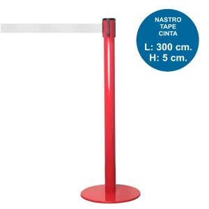 TENDILINEA ROSSO stanchion with 3 meter white tape - Image 1