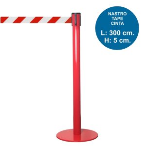 TENDILINEA ROSSO stanchion with 3 meter red/white tape - Image 1