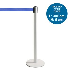 TENDILINEA BIANCO stanchion with 3 meter blue tape - Image 1