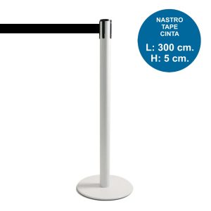 TENDILINEA BIANCO stanchion with 3 meter black tape - Image 1