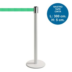 TENDILINEA BIANCO stanchion with 3 meter green tape - Image 1