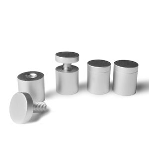 Blister di 4 distanziali MAXI in alluminio argento satinato 25x25 mm - immagine 1