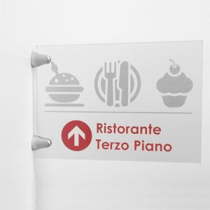 Targa a bandiera con doppio attacco e tasca in PLEXI trasparente per grafica intercambiabile - immagine 1