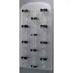 Frosted wall display for 45 pairs of glasses