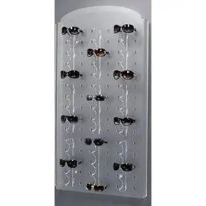 Frosted wall display for 45 pairs of glasses
