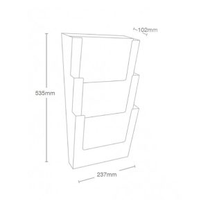 Portadepliant da parete a 3 tasche formato A4 inclinate – Image 3