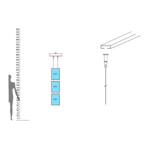 Porte-message avec 3 pochettes A3 éclairées par LED sur les deux faces – Image 2