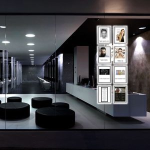 Porta-messaggi con tasche bifacciali illuminate LED