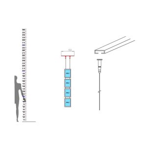 Message holder with 4 double-sided LED-illuminated A4 pockets - Image 2