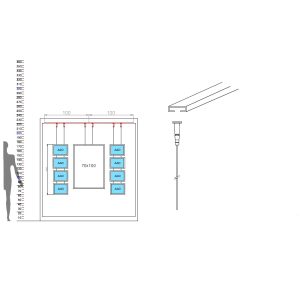 Porta-messaggi con tasche bifacciali illuminate a LED - 8 tasche A4 orizzontale e 1 tasca 70x100 - immagine 2
