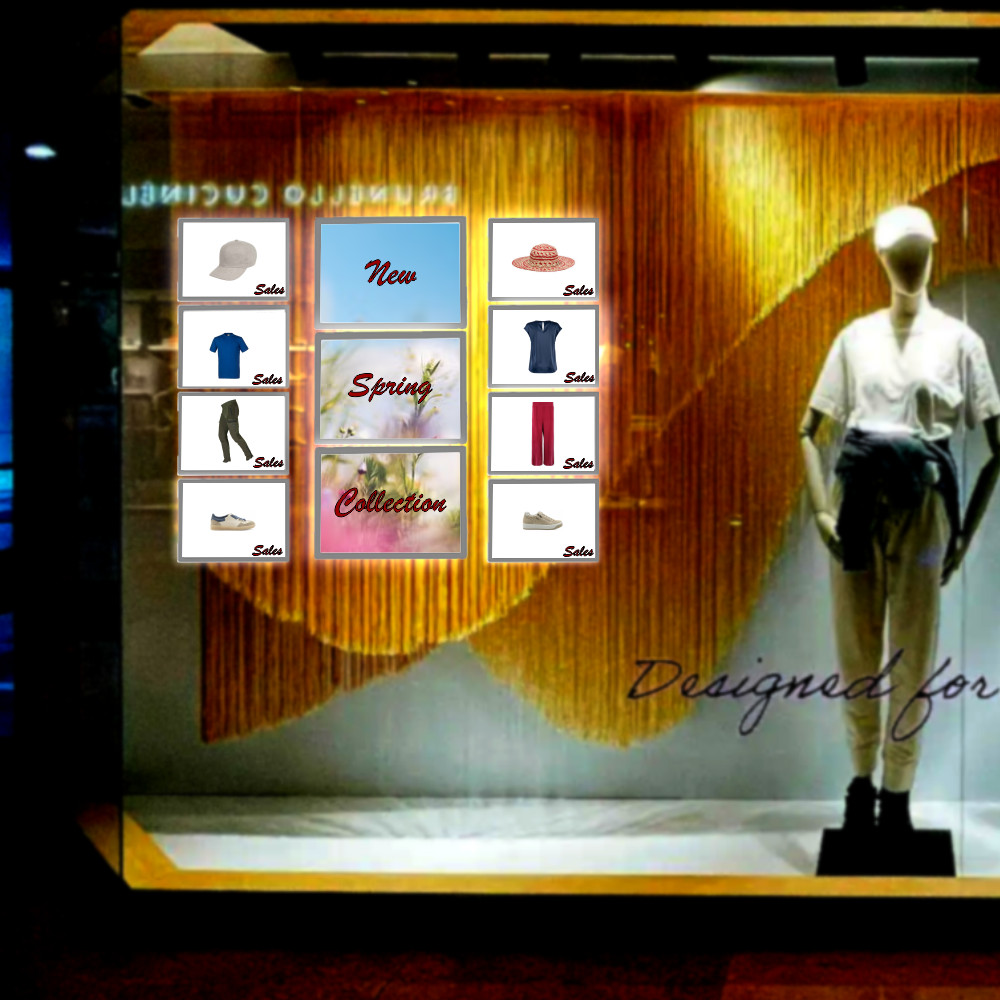 Porta-messaggi a cavetto con tasche bifacciali illuminate a LED - 8 tasche A4 orizzontale e 3 tasche A3 orizzontale