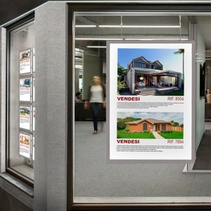 Porte-message avec pochette éclairée double face 70x100