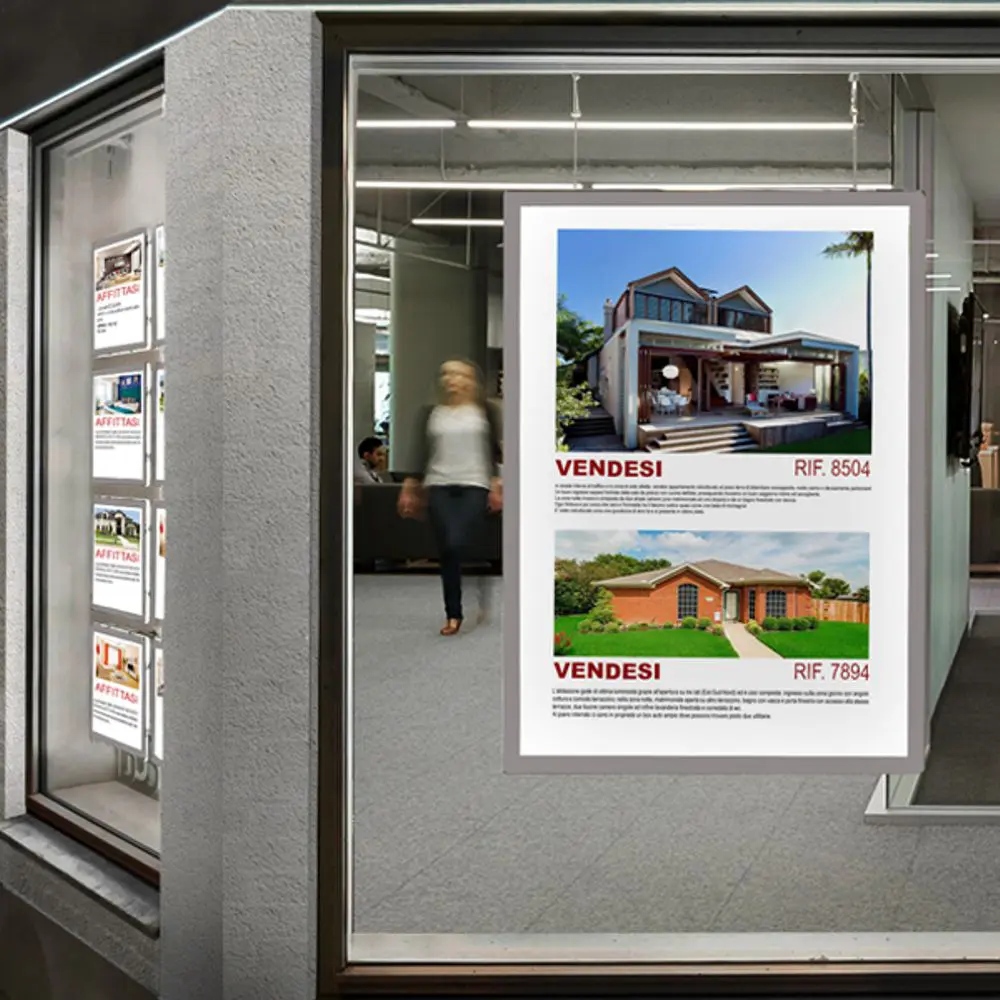 Porta-messaggi con tasca bifacciale luminosa 70x100