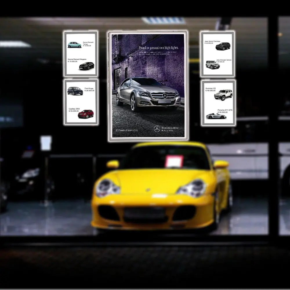 Porta-messaggi bifacciale illuminato a LED