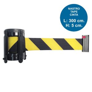 Nastro-ricambio-nero-giallo-di-3-metri-per-colonnina-segna-percorso-e-avvolgitori-a-muro