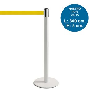 TENDILINEA BIANCO stanchion with 3 meter yellow tape - Image 1