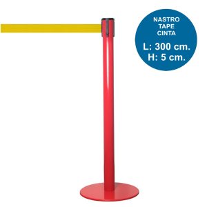 TENDILINEA ROSSO stanchion with 3 meter yellow tape - Image 1