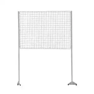 Parete espositiva con pannello a griglia metallica porta quadri 150x100