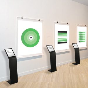 Leggio da pavimento in metallo NERO una tasca A4 e con base a L - immagine 2